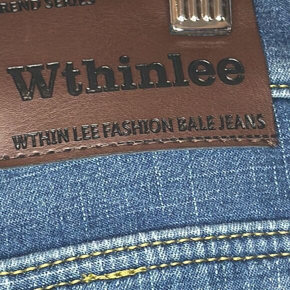 Wthinlee Jeans Men’s Size 36 Orange Fleece Lined Straight Leg - Picture 3 of 9